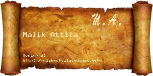 Malik Attila névjegykártya
