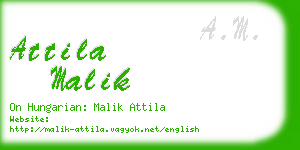 attila malik business card